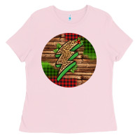 Bubblegum Pink leopard lightning bolt Christmas Ladies Tee - Jasminsmagicworld
