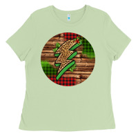 Matcha leopard lightning bolt Christmas Ladies Tee - Jasminsmagicworld