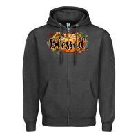 Charcoal Heather blessed Zipper Hoodie - CowGirlArtShop