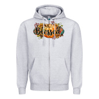 Heather Grey blessed Zipper Hoodie - CowGirlArtShop