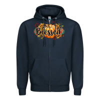 Navy blessed Zipper Hoodie - CowGirlArtShop