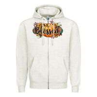 Oatmeal Heather blessed Zipper Hoodie - CowGirlArtShop