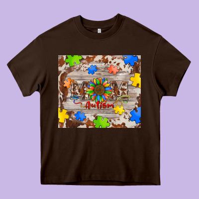 Autism Mom Heavy Core Tee Designed By Barkaloodesign