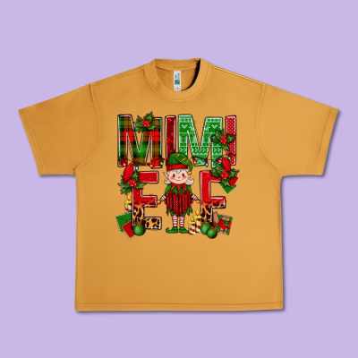 Mimi Elf With Knitting Christmas Urban Heavy Tee Designed By Bundleandbundleshop