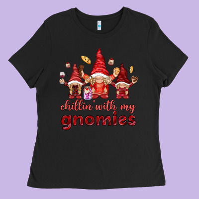 Chilling With My Gnomies Ladies Tee Designed By Nancycooperartshop