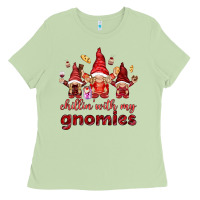 Matcha chilling with my gnomies Ladies Tee - NancyCooperArtShop