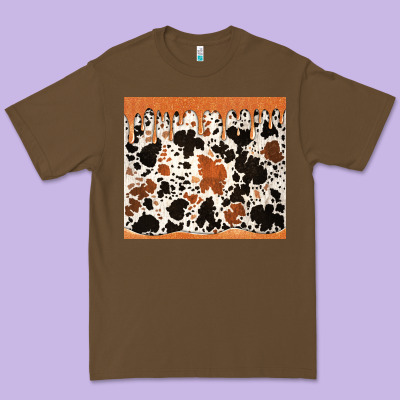Cowhide Dripping Glitter Tumbler Premium Tee Designed By Jasminsmagicworld