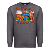 Charcoal Heather It's Game Day Y'all Basketball Coffee Cups Premium Sweatshirt - FaDigitalArtStudio