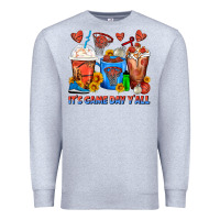 Heather Grey It's Game Day Y'all Basketball Coffee Cups Premium Sweatshirt - FaDigitalArtStudio