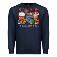 Navy It's Game Day Y'all Basketball Coffee Cups Premium Sweatshirt - FaDigitalArtStudio