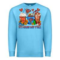Ocean Blue It's Game Day Y'all Basketball Coffee Cups Premium Sweatshirt - FaDigitalArtStudio