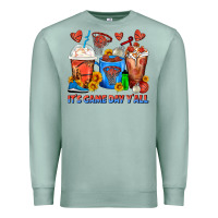 Seafoam It's Game Day Y'all Basketball Coffee Cups Premium Sweatshirt - FaDigitalArtStudio
