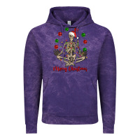 Cloud Purple Merry Christmas skeleton Vintage Hoodie - NancyCooperArtShop
