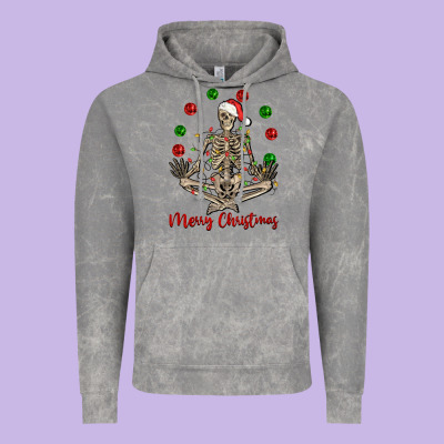 Merry Christmas Skeleton Vintage Hoodie Designed By Nancycooperartshop