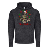 Vintage Black Merry Christmas skeleton Vintage Hoodie - NancyCooperArtShop