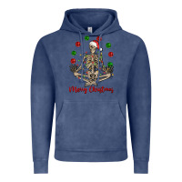 Vintage Denim Merry Christmas skeleton Vintage Hoodie - NancyCooperArtShop