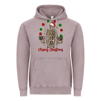 Vintage Zinc Merry Christmas skeleton Vintage Hoodie - NancyCooperArtShop