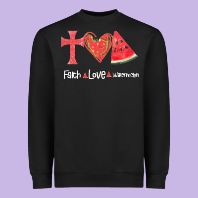 Faith Love Watermelon Heavyweight Sweatshirt Designed By Bettercallsaul