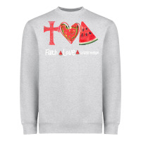 Heather Grey Faith Love Watermelon Heavyweight Sweatshirt - Bettercallsaul