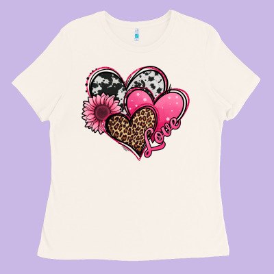 Valentines Day Western Hearts And Sunflower Ladies Tee Designed By Jasminsmagicworld