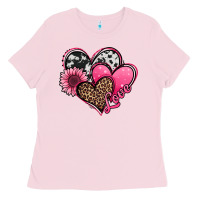 Bubblegum Pink valentines day western hearts and sunflower Ladies Tee - Jasminsmagicworld