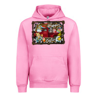 Fuchsia Pink Happy Easter Urban Hoodie - CowhideDigitalArt