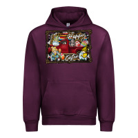 Mauve Wine Happy Easter Urban Hoodie - CowhideDigitalArt