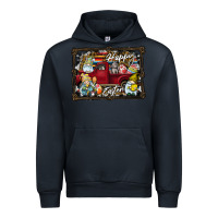 Navy Happy Easter Urban Hoodie - CowhideDigitalArt