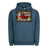 Pigment Midnight Navy Happy Easter Urban Hoodie - CowhideDigitalArt