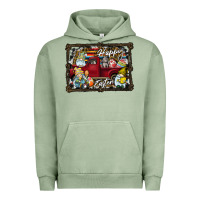 Pigment Oil Green Happy Easter Urban Hoodie - CowhideDigitalArt