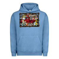Pigment Pebble Blue Happy Easter Urban Hoodie - CowhideDigitalArt