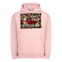Pigment Salmon Happy Easter Urban Hoodie - CowhideDigitalArt