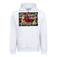 White Happy Easter Urban Hoodie - CowhideDigitalArt