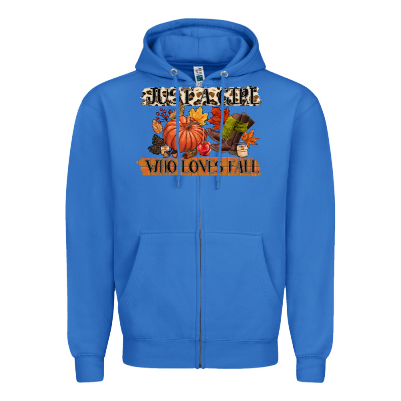 Just A Girl Who Loves Fall Zipper Hoodie by CowGirlArtShop | Teevron