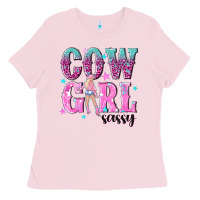 Bubblegum Pink cowgirl sassy with pink cowgirl Ladies Tee - NancyCooperArtShop