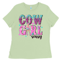 Matcha cowgirl sassy with pink cowgirl Ladies Tee - NancyCooperArtShop