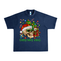Navy Christmas Vibes Urban Heavy Tee - BundleAndBundleShop