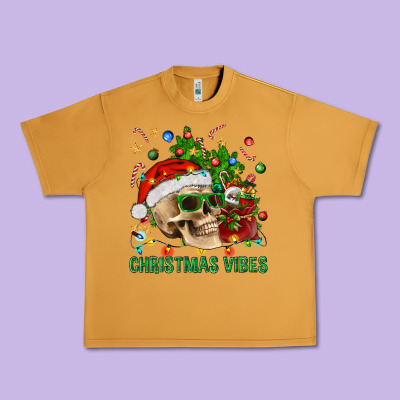Christmas Vibes Urban Heavy Tee Designed By Bundleandbundleshop