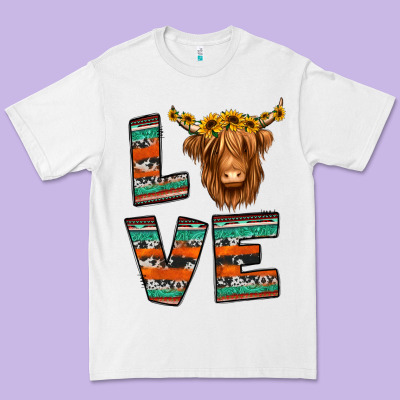 Love Highland Cow Premium Tee Designed By Jasminsmagicworld