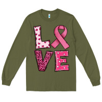 Army Green Western Breast Cancer Love Long Sleeve Tee - RanaPortraitStore