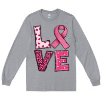 Heather Grey Western Breast Cancer Love Long Sleeve Tee - RanaPortraitStore