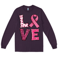 Plum Western Breast Cancer Love Long Sleeve Tee - RanaPortraitStore