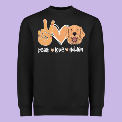 Peace Love Golden Heavyweight Sweatshirt Designed By Bettercallsaul
