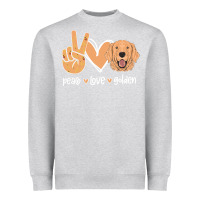 Heather Grey Peace Love Golden Heavyweight Sweatshirt - Bettercallsaul
