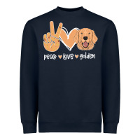 Navy Peace Love Golden Heavyweight Sweatshirt - Bettercallsaul