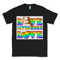 Black Western LGBTQ+ Love Lives Here Tumbler Classic Tee - BundleAndBundleShop