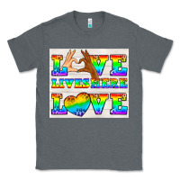 Charcoal Heather Western LGBTQ+ Love Lives Here Tumbler Classic Tee - BundleAndBundleShop