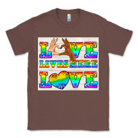 Chestnut Western LGBTQ+ Love Lives Here Tumbler Classic Tee - BundleAndBundleShop