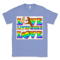 Colony Blue Western LGBTQ+ Love Lives Here Tumbler Classic Tee - BundleAndBundleShop