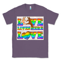 Lavender Western LGBTQ+ Love Lives Here Tumbler Classic Tee - BundleAndBundleShop